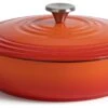 Habitat 4 Litre Cast Iron Shallow Casserole Dish - Orange -Habitat 9505805 R Z001A