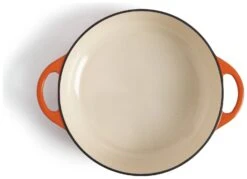 Habitat 4 Litre Cast Iron Shallow Casserole Dish - Orange -Habitat 9505805 R Z003A