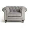 Habitat Chesterfield Velvet Armchair - Light Grey 1 Habitat Chesterfield Velvet Armchair - Light Grey -Habitat 9513402 R Z001A