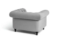 Habitat Chesterfield Velvet Armchair - Light Grey -Habitat 9513402 R Z003A
