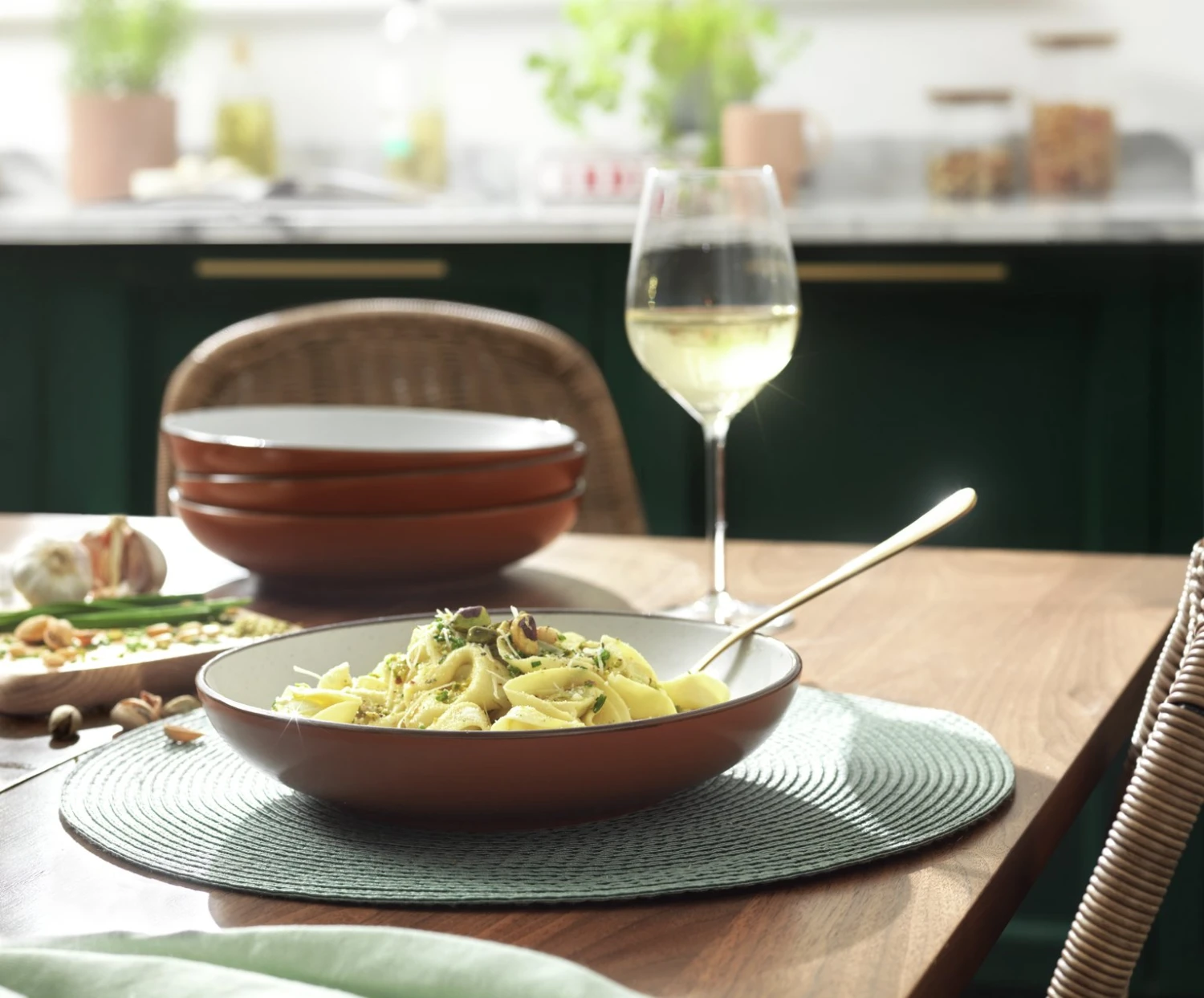 Habitat Speckle 4 Piece Stoneware Pasta Bowl - Rust 4 Habitat Speckle 4 Piece Stoneware Pasta Bowl - Rust - Image 2