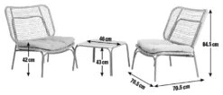 Habitat Nora 2 Seater Metal Garden Bistro Set - Grey -Habitat 9548415 R E001