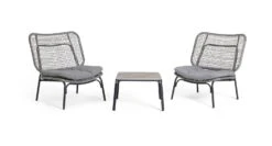 Habitat Nora 2 Seater Metal Garden Bistro Set - Grey -Habitat 9548415 R Z002A
