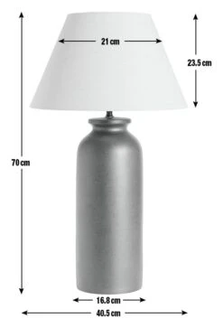 Habitat Hashi Ceramic Table Lamp - Off White & Black -Habitat 9553273 R E001