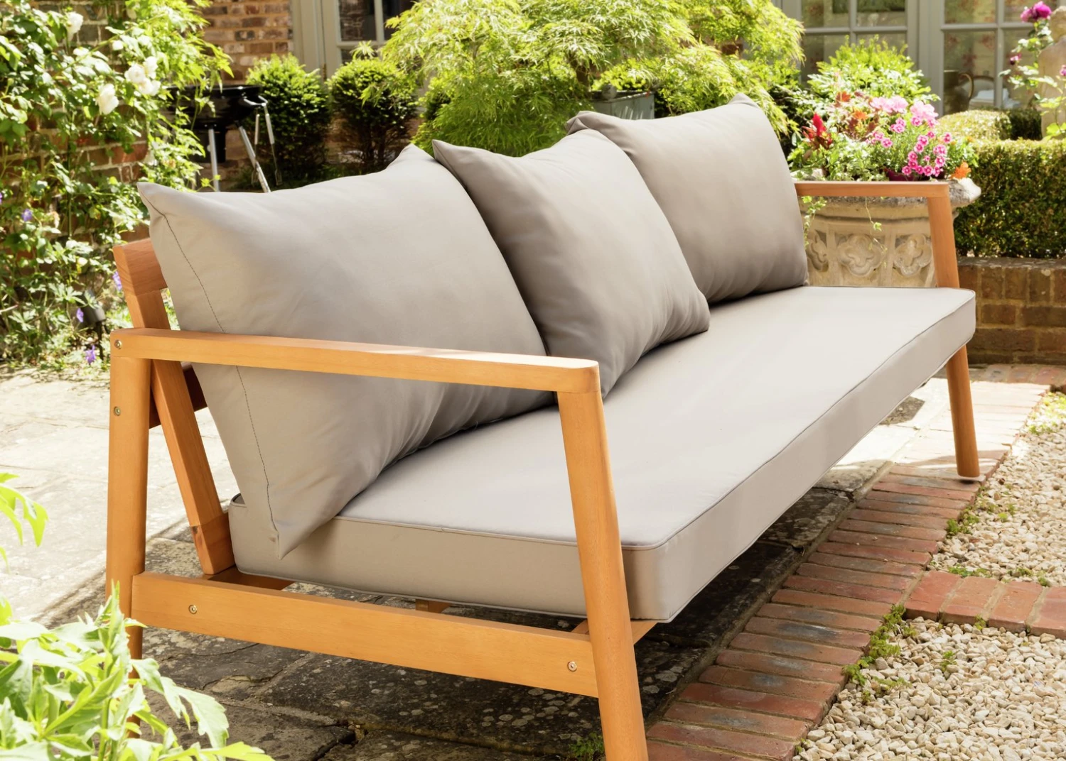 Habitat Hanson 5 Seater Wooden Garden Sofa Set - Grey 16 Habitat Hanson 5 Seater Wooden Garden Sofa Set - Grey - Image 14