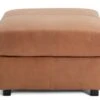 Habitat Florence Leather Ottoman Footstool - Tan -Habitat 9576267 R Z001A