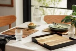 Habitat Set Of 4 Wooden Placemats With Tray -Habitat 9581317 R Z002C