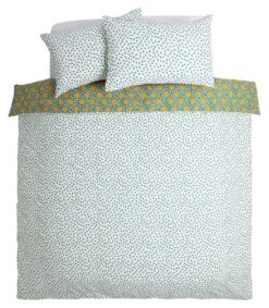 Habitat Sunburst Geo Green & Mustard Bedding Set - Single -Habitat 9588042 R Z004A