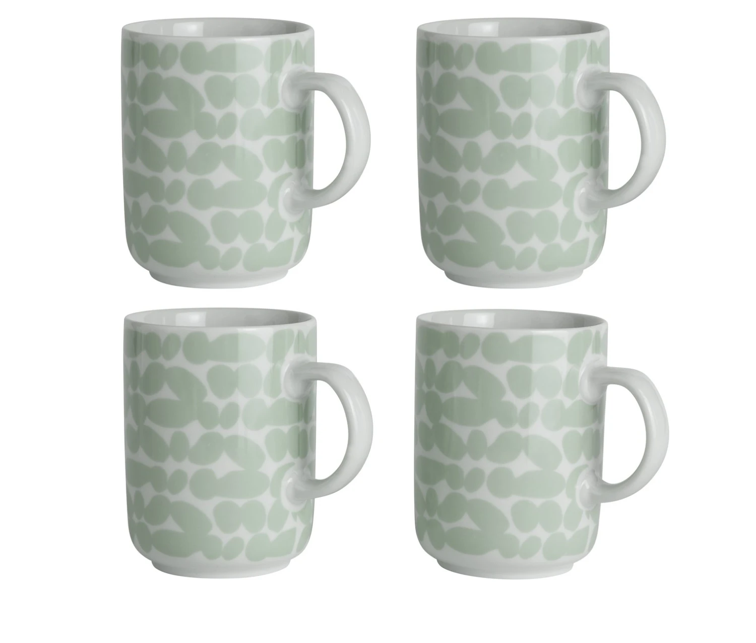 Habitat Scandi Decal Set Of 4 Mugs - White And Mint 3 Habitat Scandi Decal Set Of 4 Mugs - White And Mint